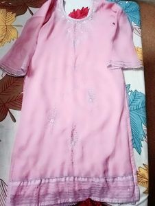 Chic Pink Embroidered Kurti