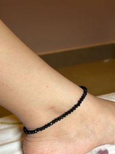 Black Beaded Anklet