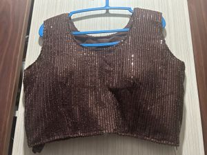 Sequined Brown New Readymade Blouse
