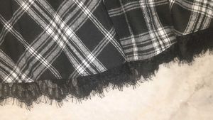 GRUNGE CRISS CROSS CHECKERED SKIRT