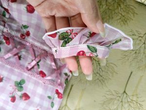 Girls Lavender Lolita Cherry Checkered Dress