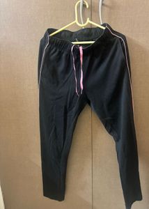 Black And Pink Trackpant For Women
