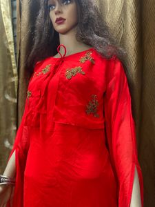 Ethnic Red Gown For Wedding Function