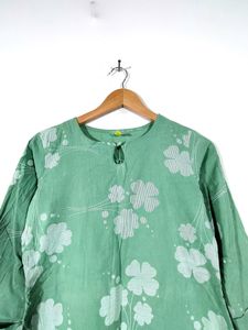 Pastel Green Floral Print Kurta (Women&#39;s)