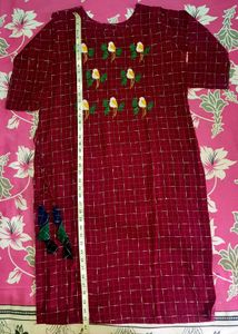 Maroon Embroidery Kurti