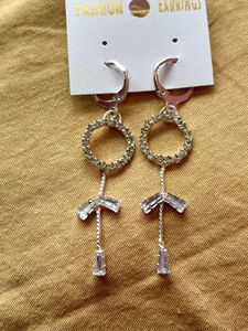 Sparkling Silver & Crystal Drop Earrings