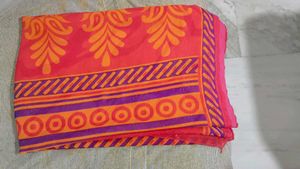 Orange &amp; Purple Floral Saree