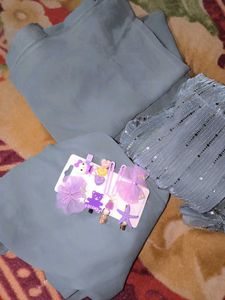 Silver Peplum Dress For Women A