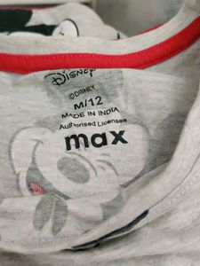 Light Grey Colour With Whole Mickey Mouse Print