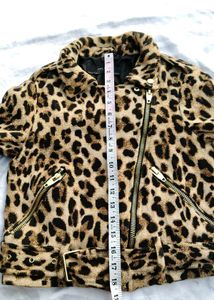 brand new (zara)leopard print biker jacket