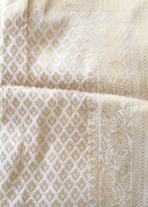 Cream Gold Toned Kanjivaram Saree