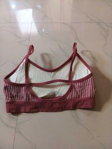 Pink Polka Dot Sports Bra