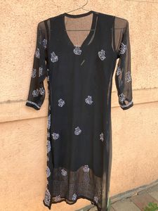 Black Chikankari Kurta