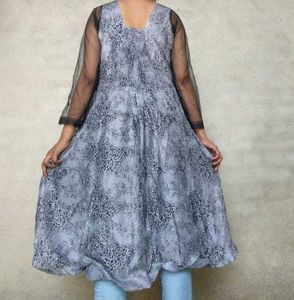 Elegant Grey A-Line Dress