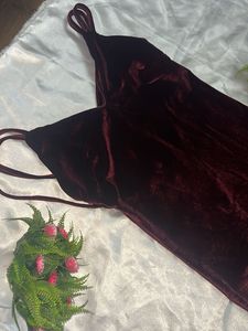 Burgundy Velvet Midi Dress