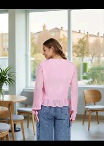 Pink Ruffle Detail Top - New with tag.