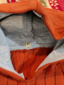 Orange Striped Hoodie