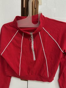 Bright Maroon Stylish Crop Top