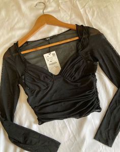 Zara Black Mesh Corset Top