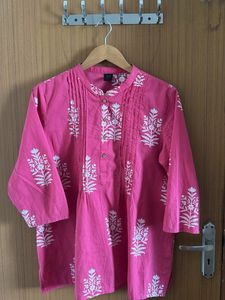 Pink Print Kurta XL