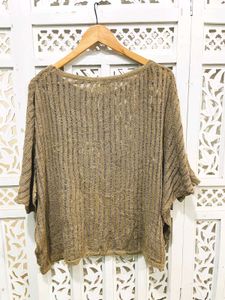 Oversized Crochet Knit Top A
