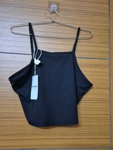 Black Crop Tank Top And Skirt co ord set