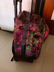 Floral Print Wheeled Travel Bag