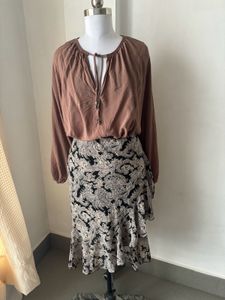 Boho Top &amp; Paisley Ruffle Skirt Set
