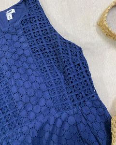 Navy Blue Cotton Summer Dress