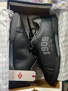 AUTHENTIC LEE COOPER 1908 LACE UP BLACK SNEAKERS