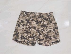 Camouflage Print Cotton Shorts