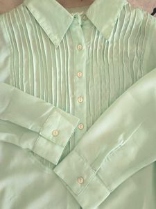 Sea Green Pleated Blouse