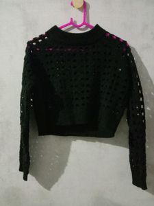 Black Color Korean Knitted Top ❤❤❤❤❤