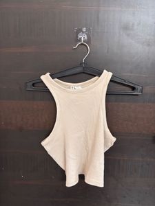 Beige Sleeveless Tank Top