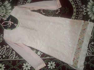 Embroidered Peach Sharara Set