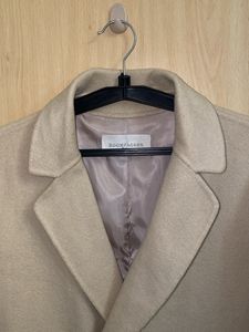 Beige Double Breasted Long Coat