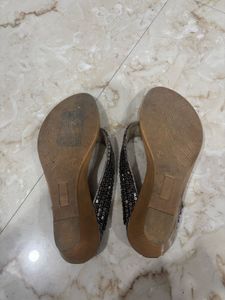 Silver Beaded Ethnic Size 37 Sandals From Melange