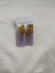 Purple Gold Earrings