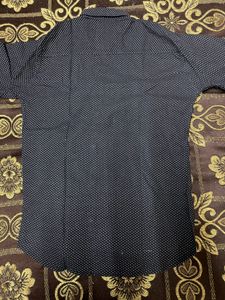 Black Shirt With White Small Dots All Over