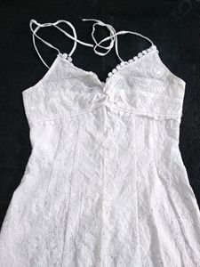 Embroided White Dress