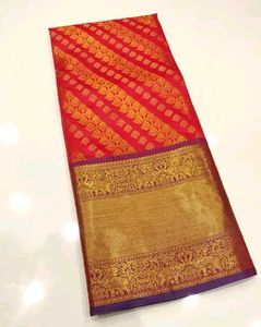 Banarasi Silk Red Ari Work Saree With Blouse