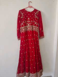 Gorgeous Red Embroidered Bridal gown
