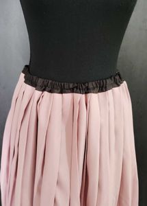 Pink Pleated Midi Skirt