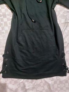 Hoodie Half Shirt Dress