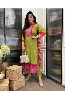 Green & Pink Kurta Set