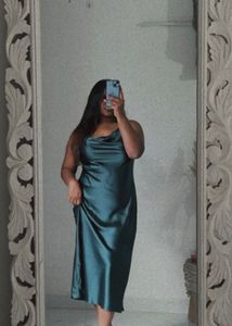 Satin Slip Dress- Green