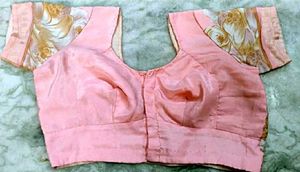 Pink color Pure Crape silk Blouse