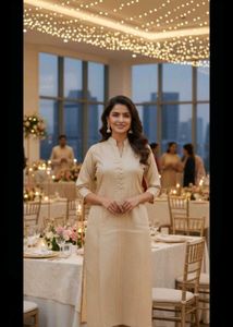 Elegant Beige golden Kurta