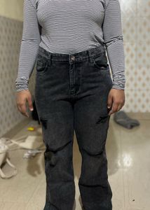Denim Wit Turtleneck Top