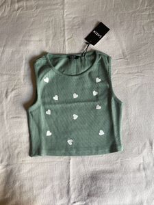 Cute Heart Print Tank Top 🩵